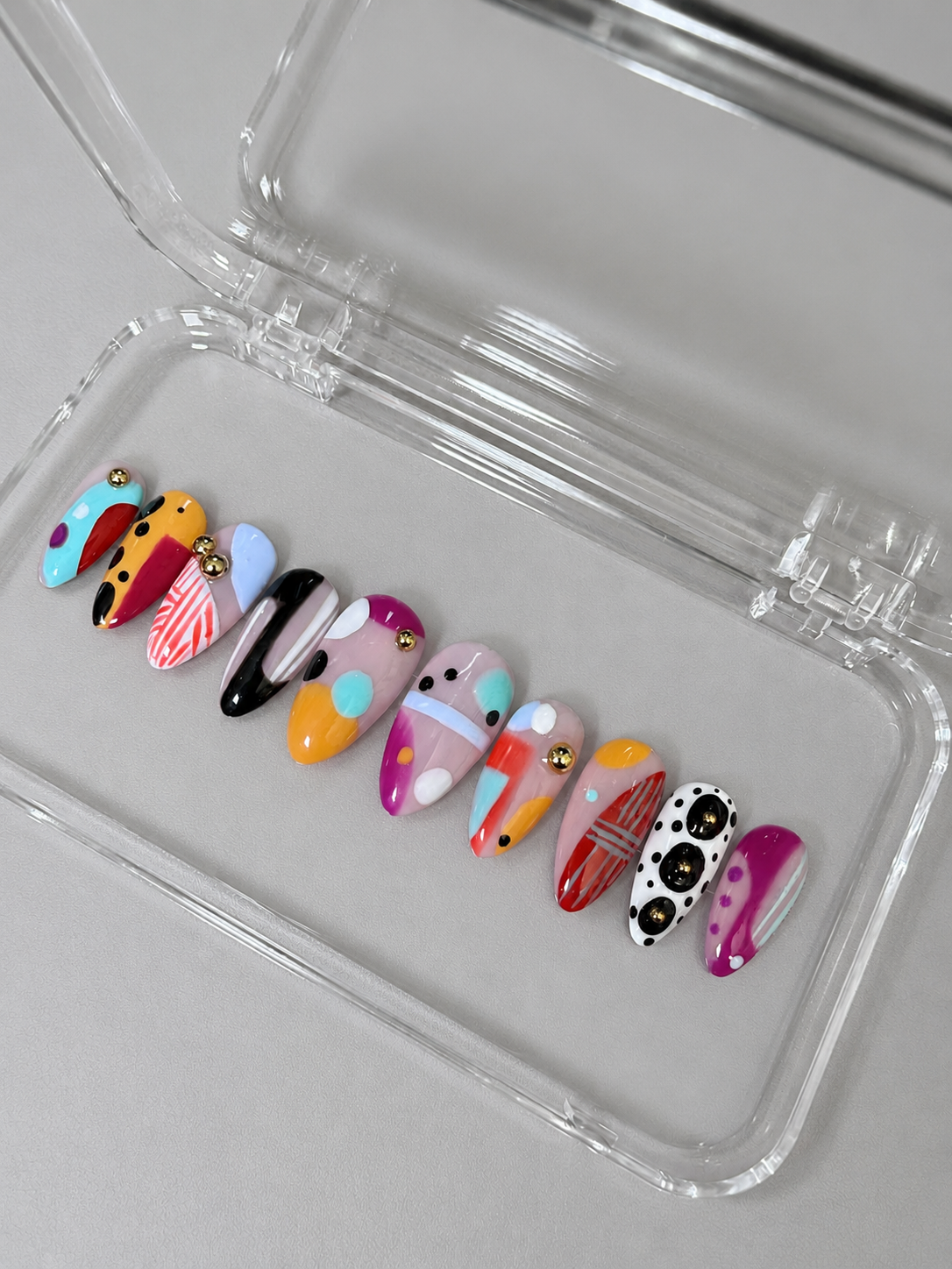 Hey Beautiful (MTO) - Colorful Patterned Luxury Soft Gel Press-On Nails Set