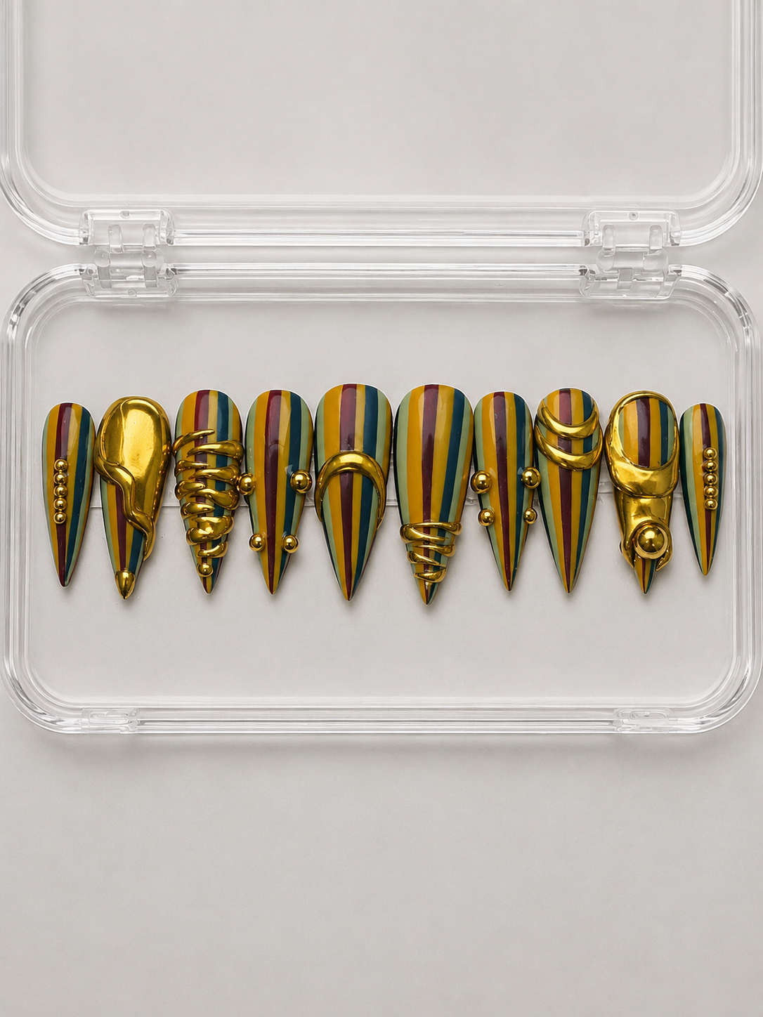 Crowned & Dangerous (MTO) - Gold Luxury Soft Gel Press-On Nails Set
