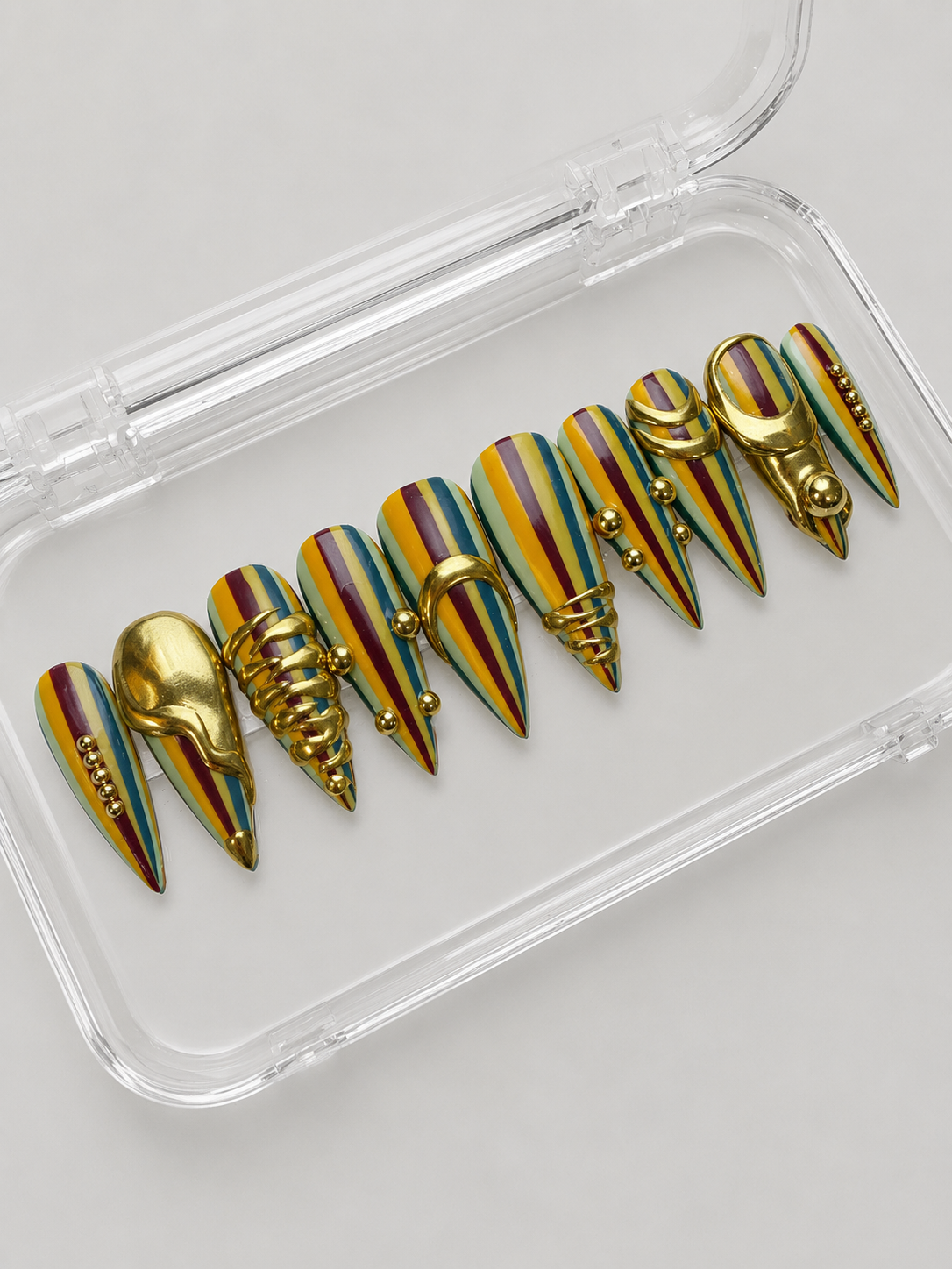 Crowned & Dangerous (MTO) - Gold Luxury Soft Gel Press-On Nails Set