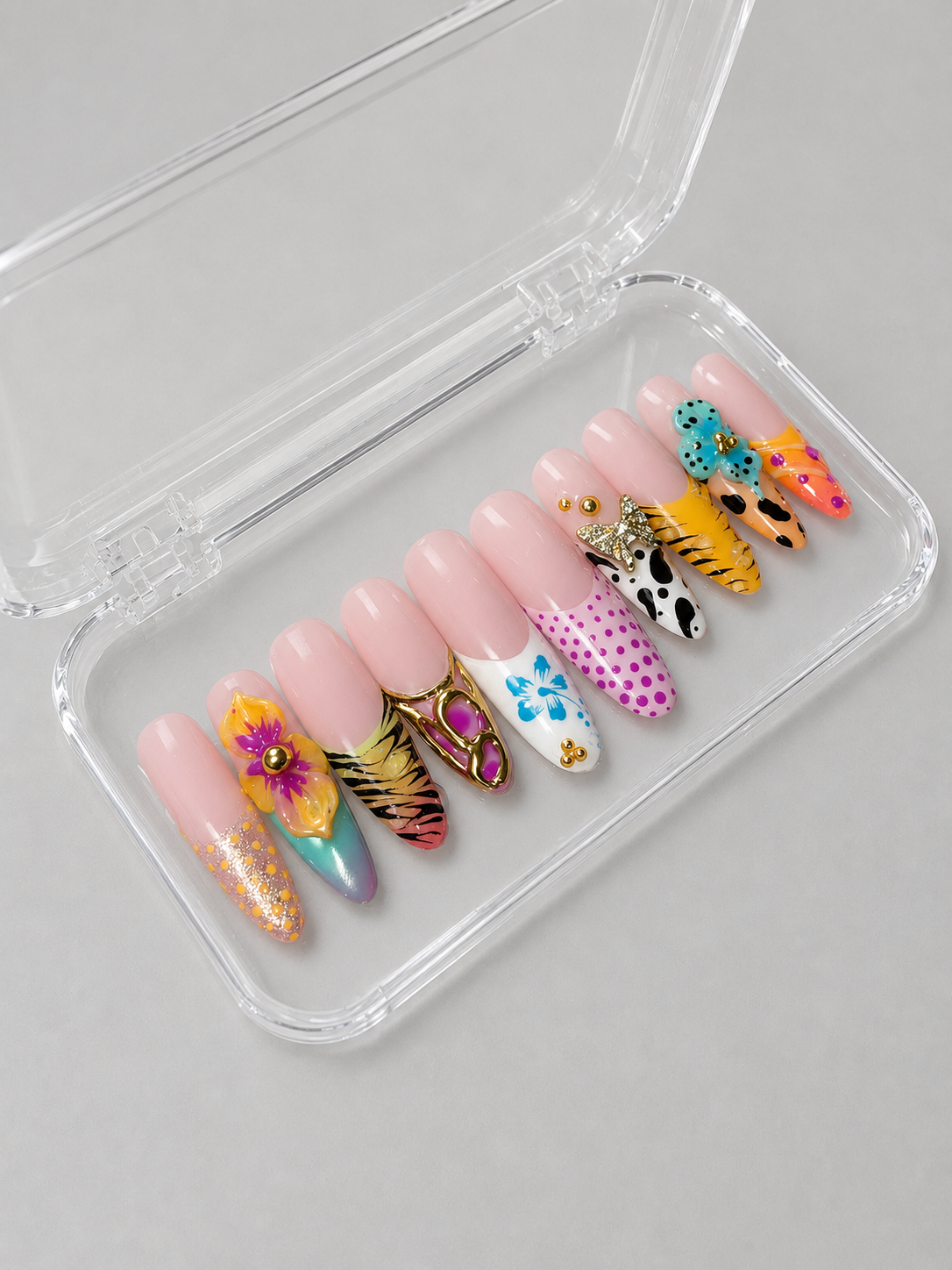 Paradise Pop (MTO) - Tropical Print Luxury Soft Gel Press-On Nails Set