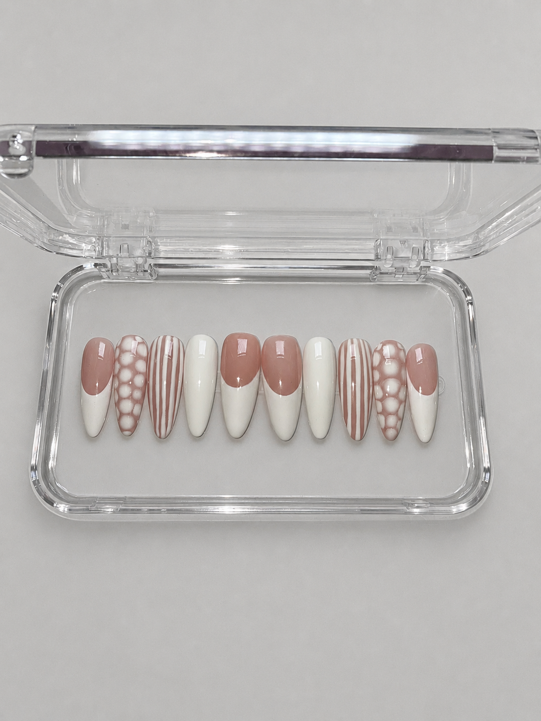 Classy (RTS) - Nude & White French Tip Luxury Soft Gel Press-On Nails Set