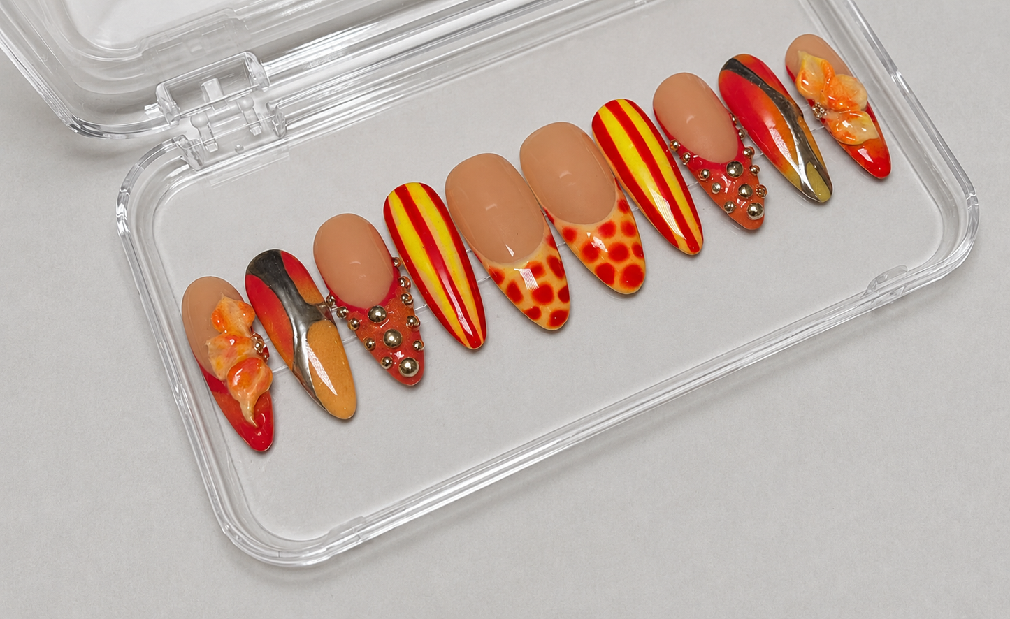 Pink Lemonade (RTS) - Pink, Yellow & Patterned Luxury Soft Gel Press-On Nails Set