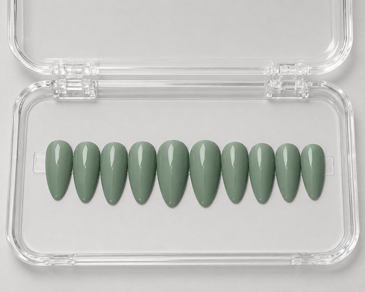 Sage’ 2.0 (RTS) - Sage Green Luxury Soft Gel Press-On Nails Set
